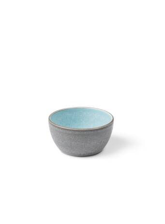 Bitz bowl 10cm grijs/glanzend lichtblauw